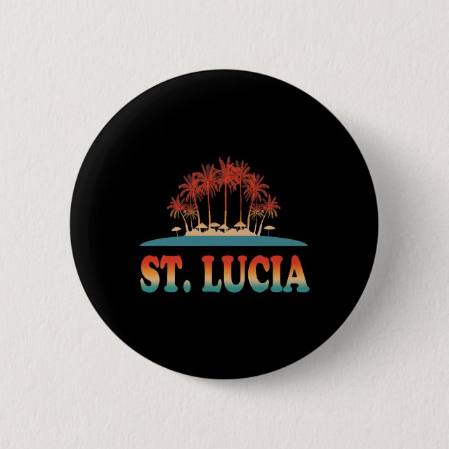 Retro St Lucia Shirt Saint Lucia Shirt Caribbean S Button (Front)