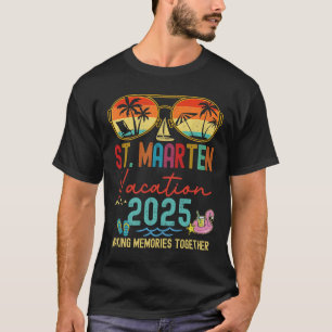 Retro St. Maarten Vacation 2025 Memories Matching  T-Shirt