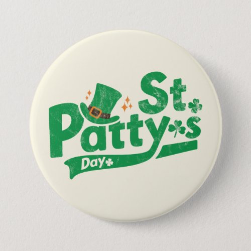 Retro St Paddys Day Funny St Patricks Day  Button