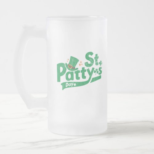 Retro St Paddys Day Funny St Patricks Day  Frosted Glass Beer Mug