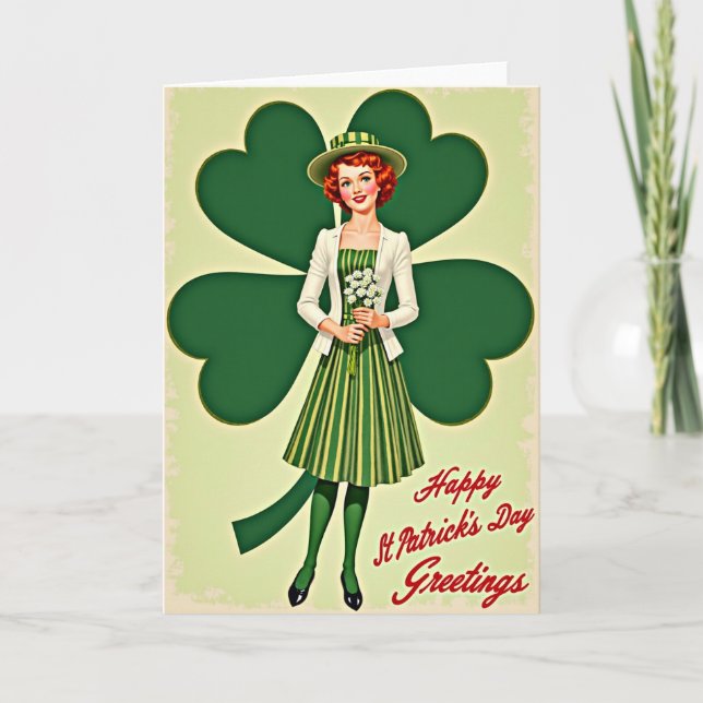 Retro St Patricks Day Card (Front)