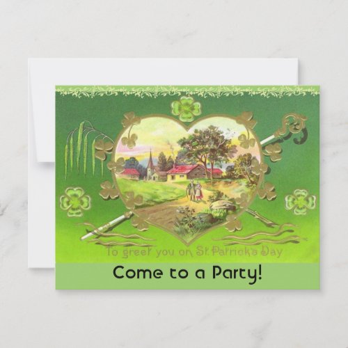 Retro St Patricks Day Party Invitations Invitation