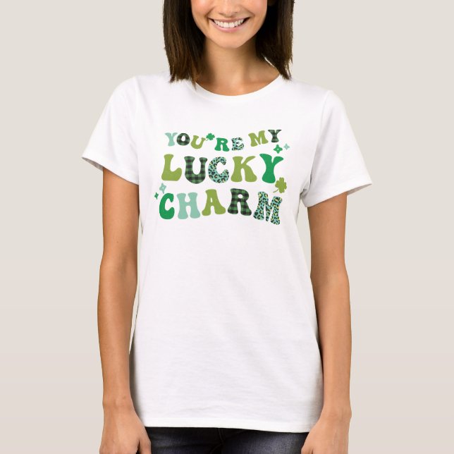 retro St Patricks day you're my lucky charm  T-Shirt (Front)