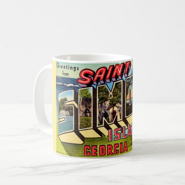 Retro St Simons Island Mug (Front Left)