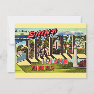 Retro St Simons Island  Postcard