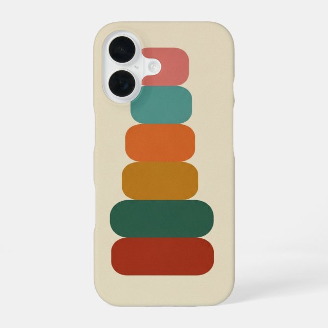 Retro Stacked Rounded Shapes iPhone Case (Back)