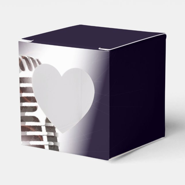 Retro Stage Microphone Favor Boxes (Front Side)