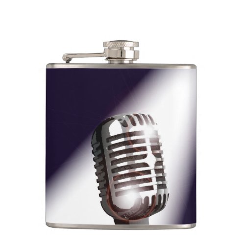 Retro Stage Microphone Flask