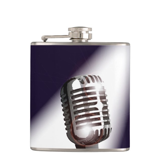 Retro Stage Microphone Flask (Front)