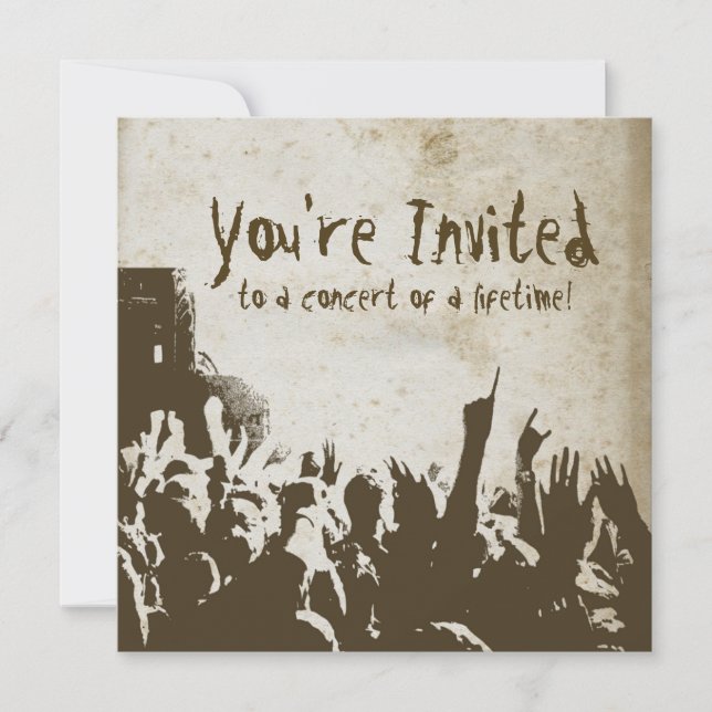 Retro Stained Rock Concert Invitation (Front)