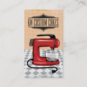 retro stand mixer bakery pastry chef business card