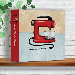Retro stand mixer cooking baking recipe cookbook 3 ring binder