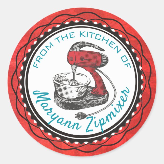 Retro stand mixer from the kitchen of sticker (Front)