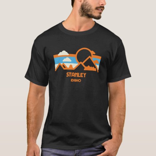 Retro Stanley Idaho Mountain Range Sunset T_Shirt