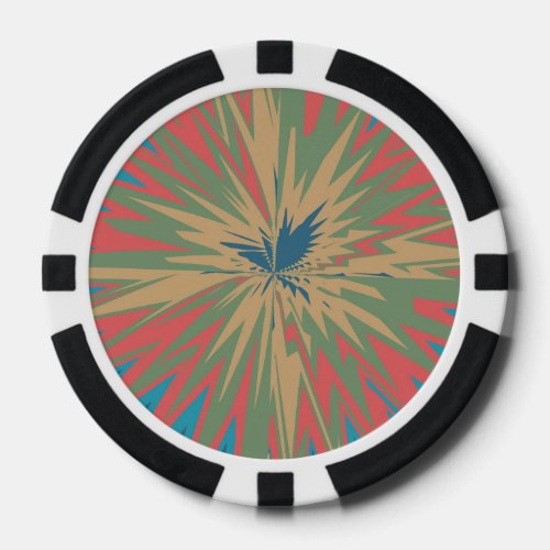 Retro star abstract design poker chips
