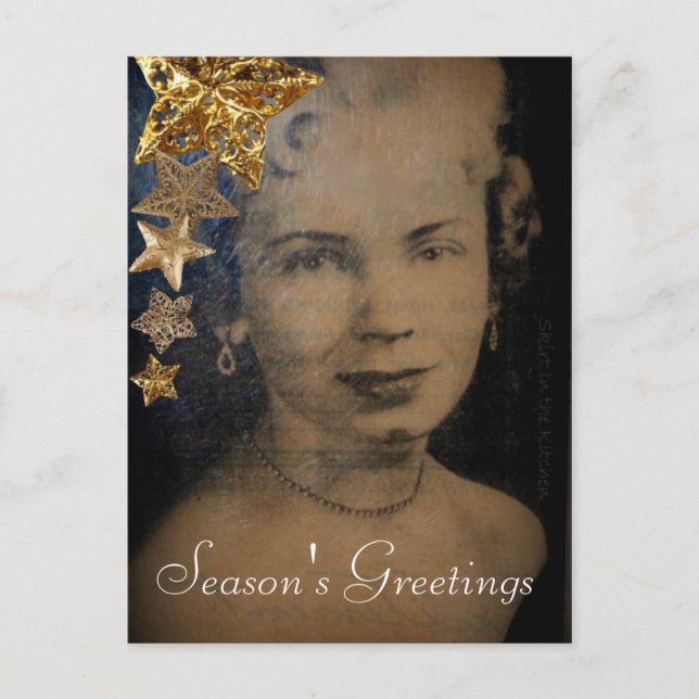 'Retro Star' Christmas Postcard (Front)