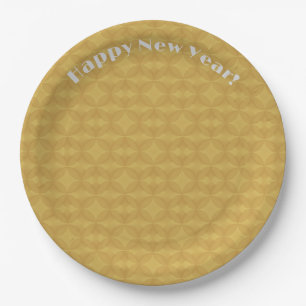 Retro Star in Circle Yellow Paper Plates