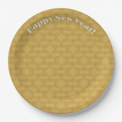 Retro Star in Circle Yellow  Paper Plates