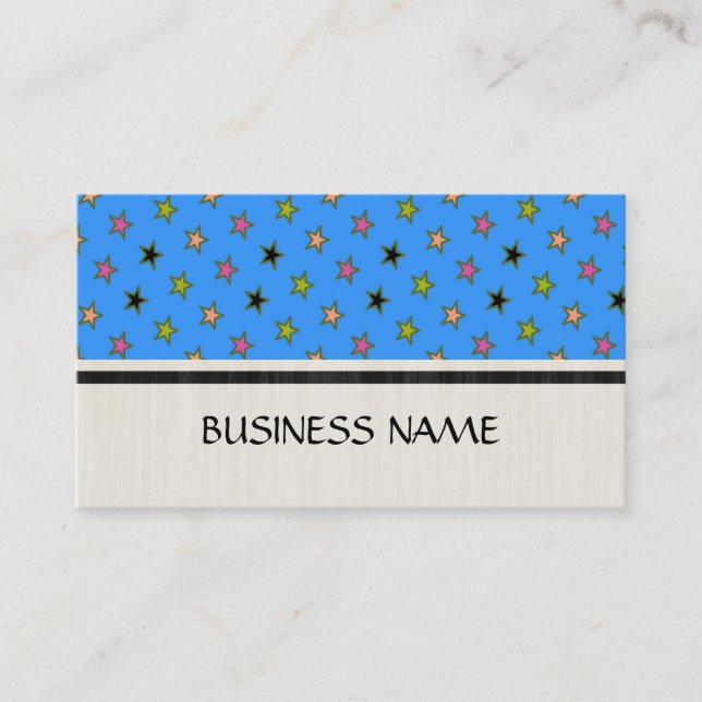 Retro Star Modern Geometric Pattern 3 Business Card (Front)
