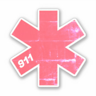 Retro Star of Life EMS 911 Sticker