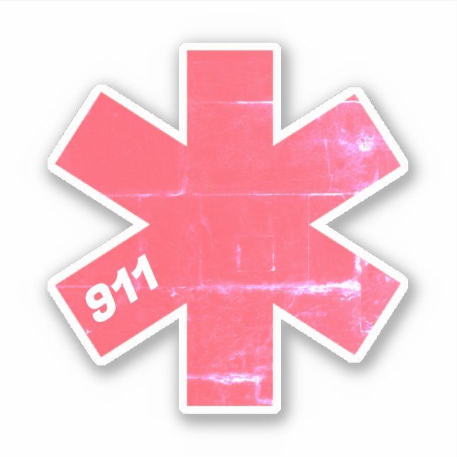  Retro Star of Life EMS 911 Sticker (Front)