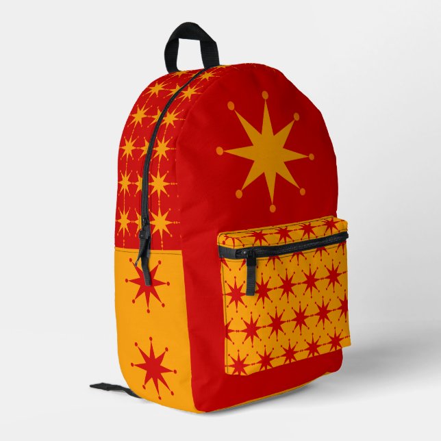 Retro Star Printed Backpack (Back Corner Left)