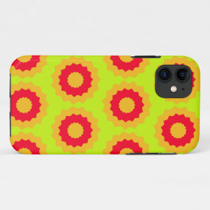 Retro Star Red Orange Lime Green iPhone 11 Case