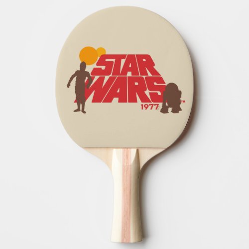 Retro Star Wars 1977 C_3PO  R2_D2 Logo Ping Pong Paddle
