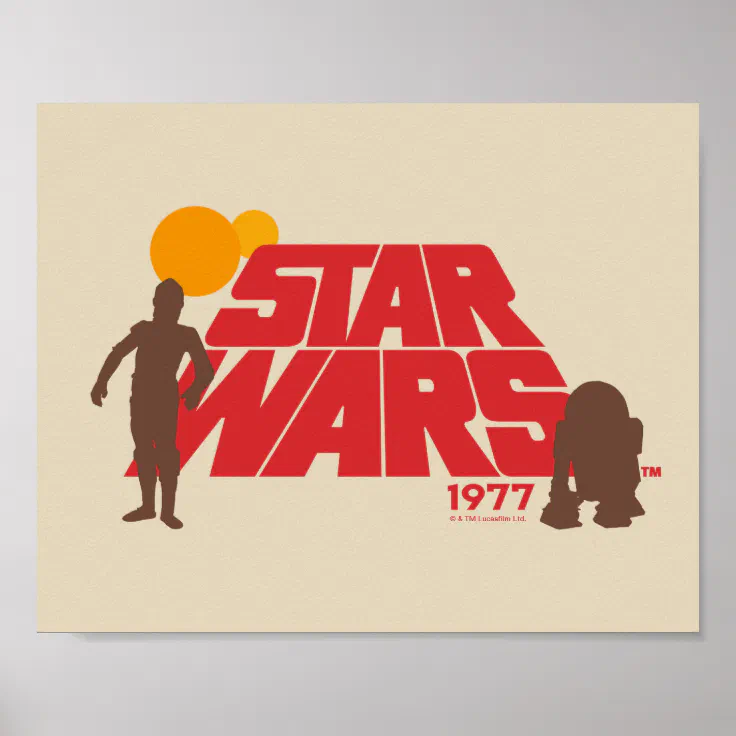 Retro Star Wars 1977 C-3PO & R2-D2 Logo Poster | Zazzle