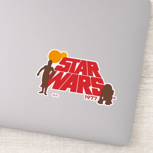 Retro Star Wars 1977 C_3PO  R2_D2 Logo Sticker