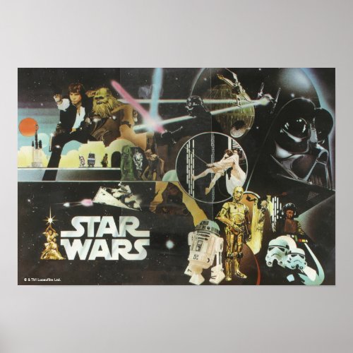 Retro Star Wars Movie Collage Poster