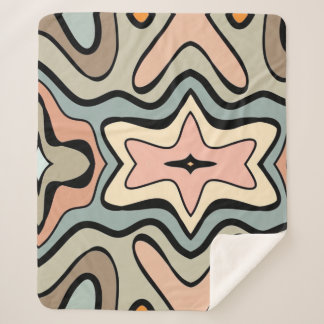 Retro Starburst Abstract Art Throw Blanket