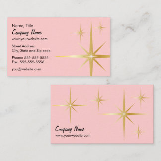 Retro Starburst Business Card - Pink