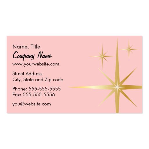 Retro Starburst Business Card - Pink | Zazzle