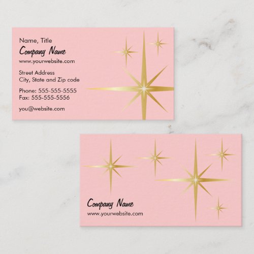 Retro Starburst Business Card - Pink