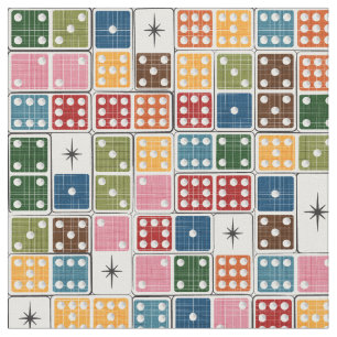 Retro Starburst Dominoes Fabric