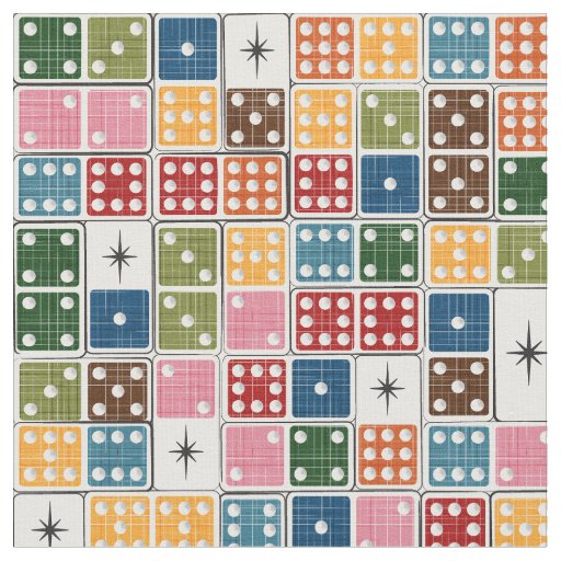 Retro Starburst Dominoes  Fabric