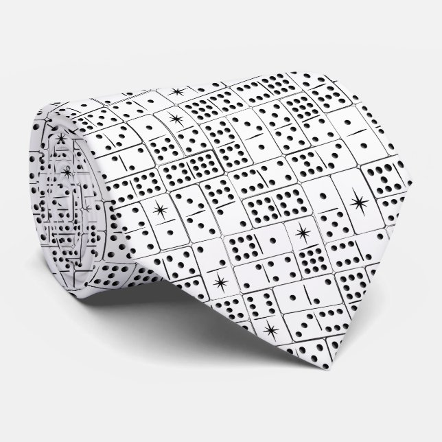 Retro Starburst Dominoes Neck Tie (Rolled)