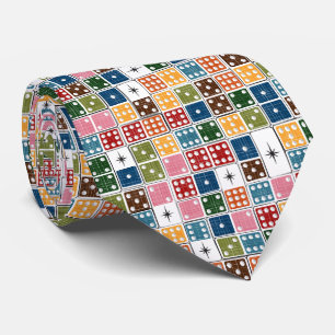 Retro Starburst Dominoes Neck Tie