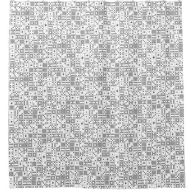 Retro Starburst Dominoes Shower Curtain (Front)