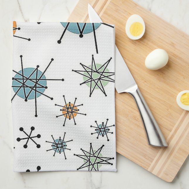 Retro Starburst Kitchen Towels (Quarter Fold)