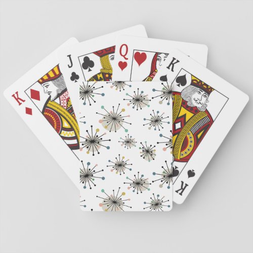 Retro Starburst Mid Century Modern Pattern Poker Cards