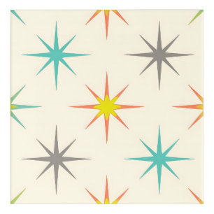Retro Starburst Mid-Century Pattern Acrylic Print