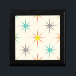 Retro Starburst Mid-Century Pattern Gift Box<br><div class="desc">Ignite nostalgic vibes with this playful retro starburst pattern that channels pure mid-century modern magic. Bold atomic stars in varying sizes burst with energy in vibrant teal, sunny yellow, coral orange, cool gray, and soft lime, featuring subtle gradient centers for added depth and movement on a clean off-white background. The...</div>