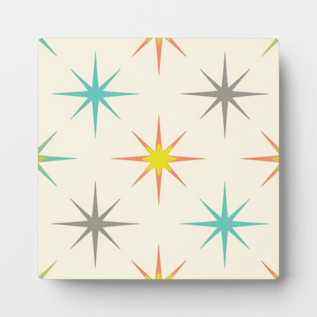 Retro Starburst Mid-Century Pattern Plaque (Front)