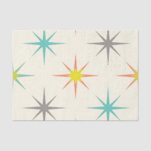 Retro Starburst Mid-Century Pattern Tissue Paper