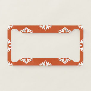 Retro Starburst Pattern Boho Decor License Plate Frame