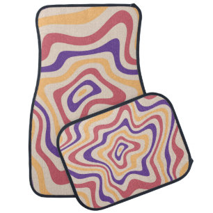 Retro starburst sunburst background pattern. 1960s car floor mat