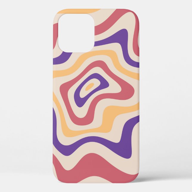 Retro starburst sunburst background pattern. 1960s Case-Mate iPhone case (Back)