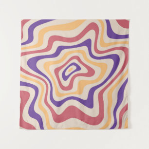 Retro starburst sunburst background pattern. 1960s tapestry
